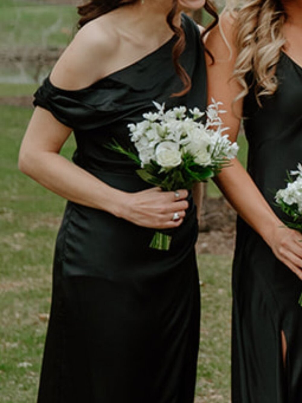 Black bridesmaid's dress
